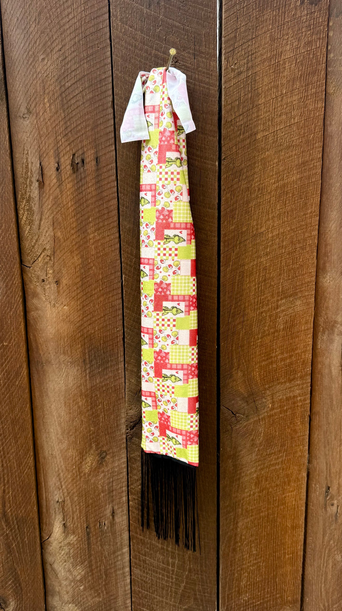 Quilted Grinch w Fringe