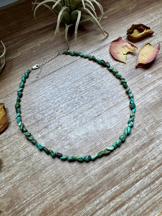 Green Nugget Turquoise Choker